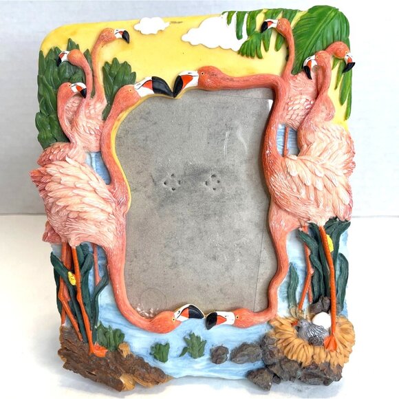 Pink Flamingo Photo Frame 3D Picture Flock Tropical Family Beach Cruise Vacation - Picture 5 of 10